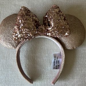 Authentic Disney Parks Rose Gold Minnie Mouse Headband
